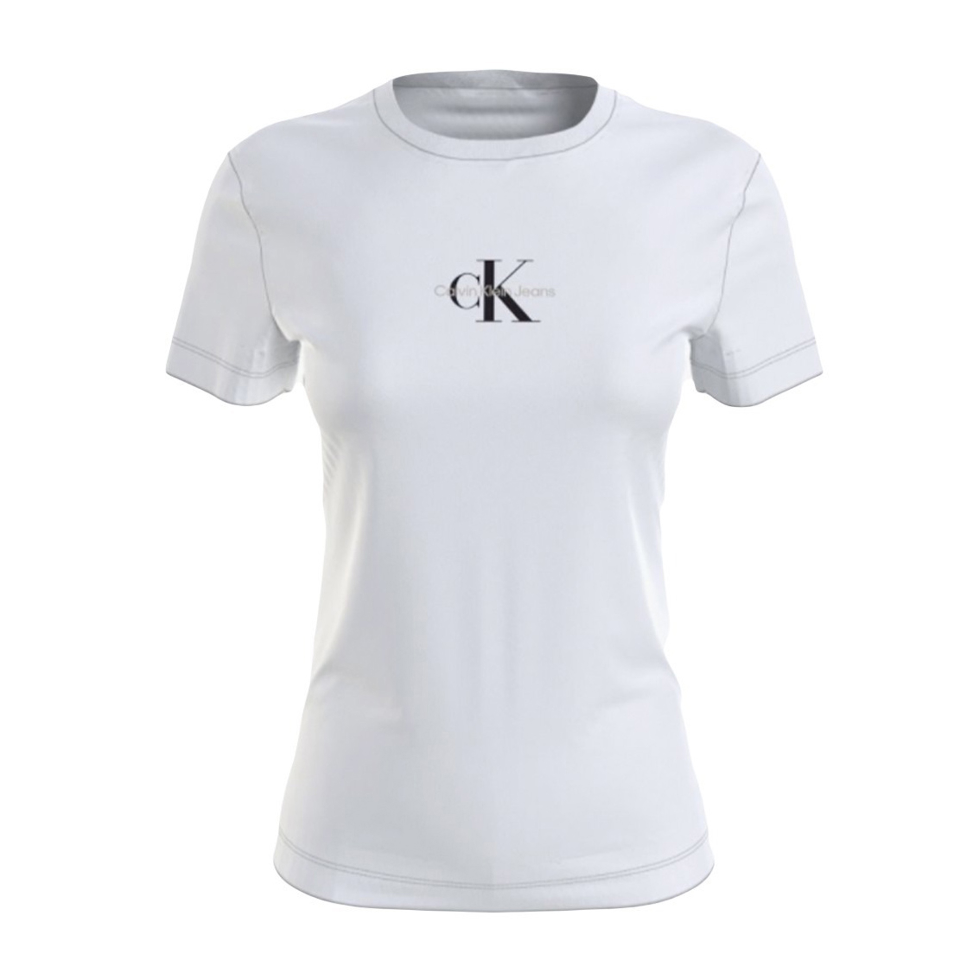 Calvin Klein Shirt met ronde hals MONOGRAM LOGO SLIM FIT TEE met jeans logoprint online kopen