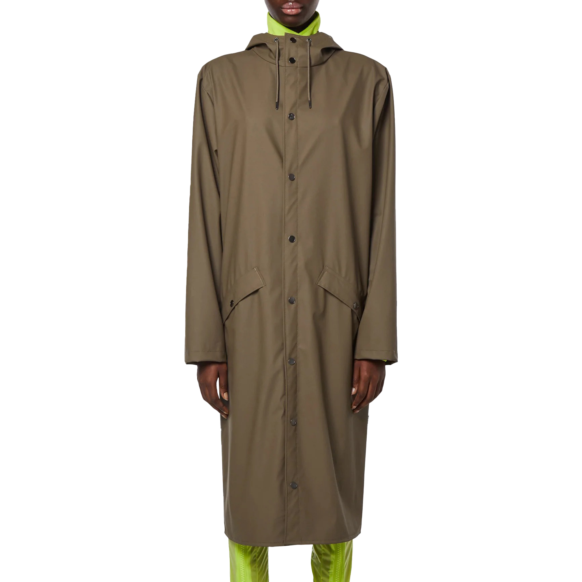 Rains Longer Jacket 18360 Wood , Bruin, Unisex online kopen