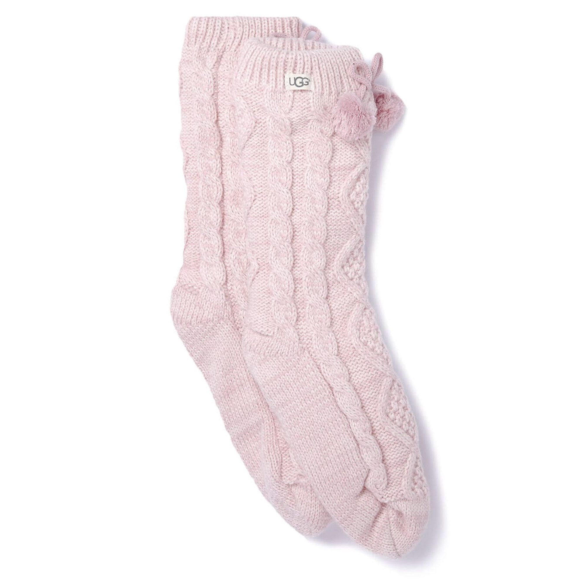 Ugg Pom halfhoge sokken met fleece voering voor Dames in Pink, Acrylmix online kopen